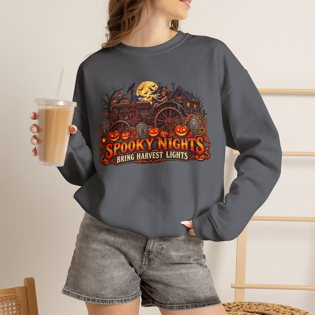 Spooky Nights Harvest Lights sweatshirt | Halloween pumpkin moon crewneck