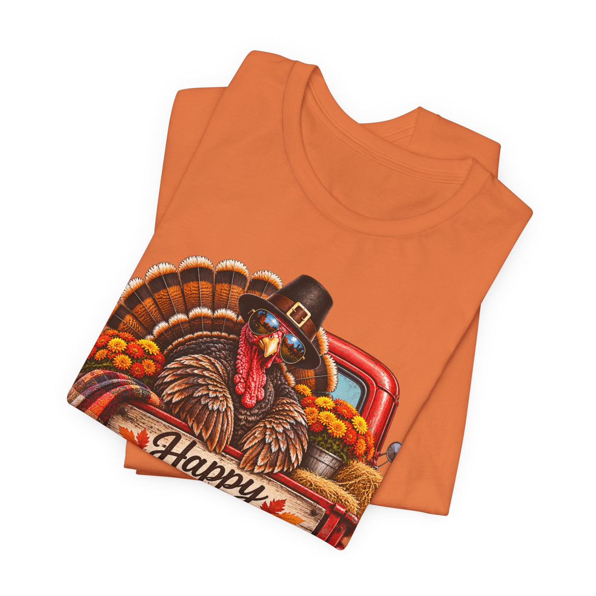 Thanksgiving Turkey T-Shirt – "Happy Thanksgiving" Fall Harvest Tee