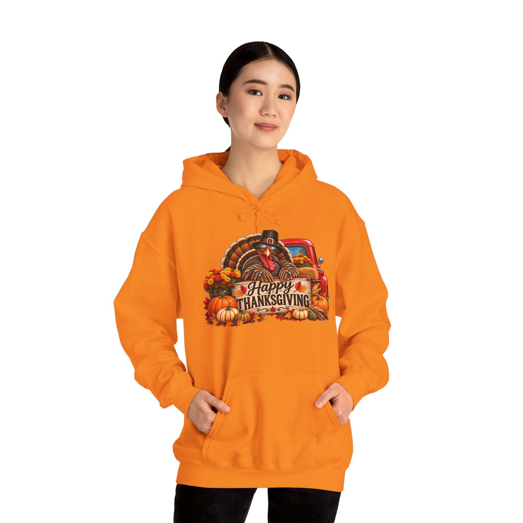 Thanksgiving Vintage Truck Hoodie – Happy Thanksgiving Fall Harvest Sweatshirt