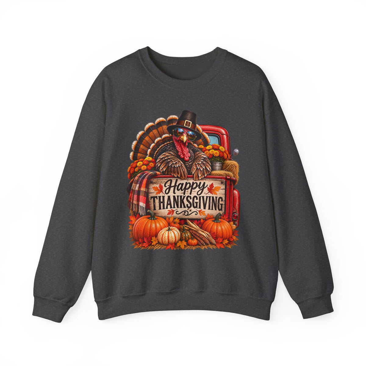 Happy Thanksgiving Turkey Sweatshirt — Fall Pumpkin Harvest Crewneck