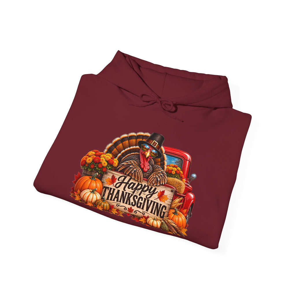 Thanksgiving Vintage Truck Hoodie – Happy Thanksgiving Fall Harvest Sweatshirt