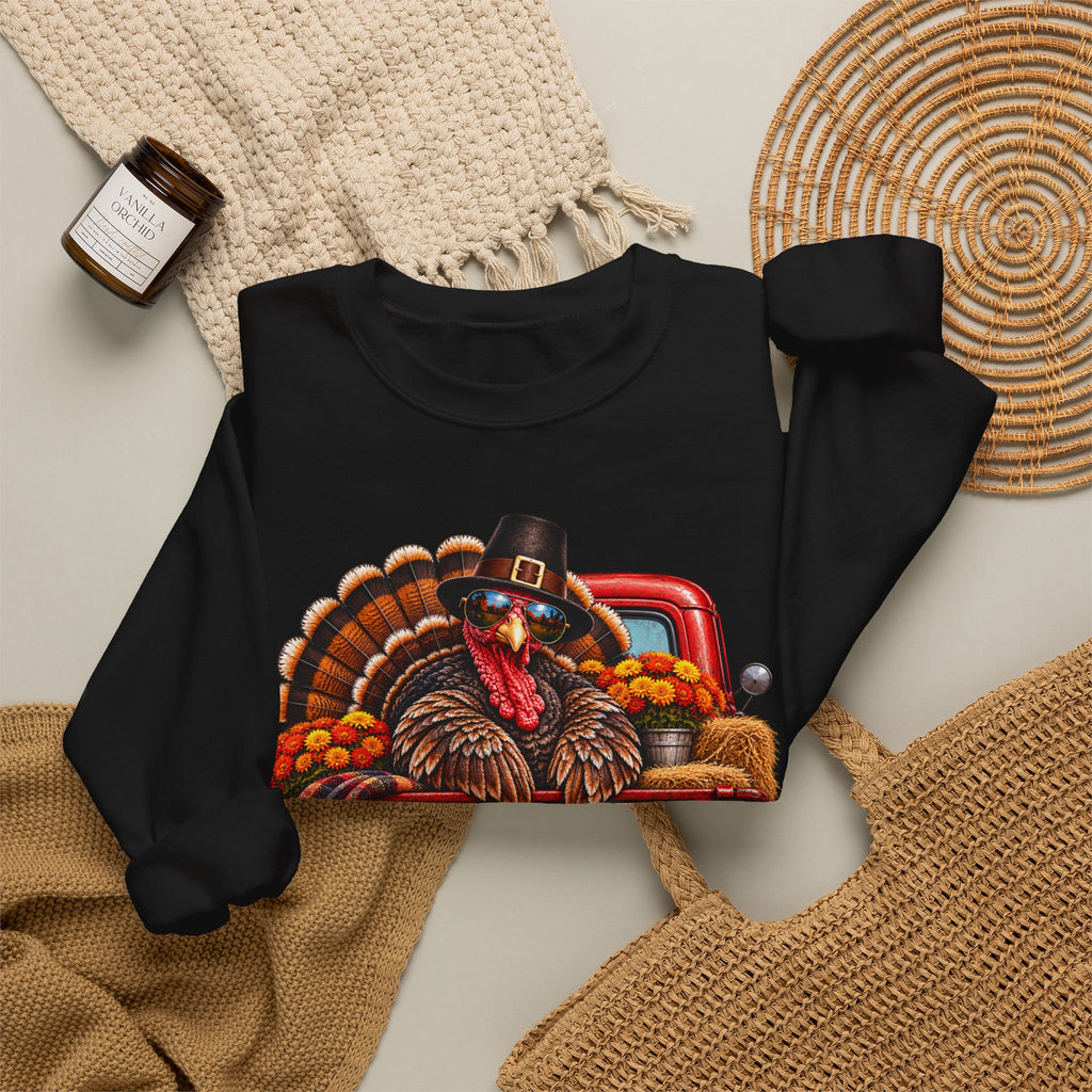 Happy Thanksgiving Turkey Sweatshirt — Fall Pumpkin Harvest Crewneck