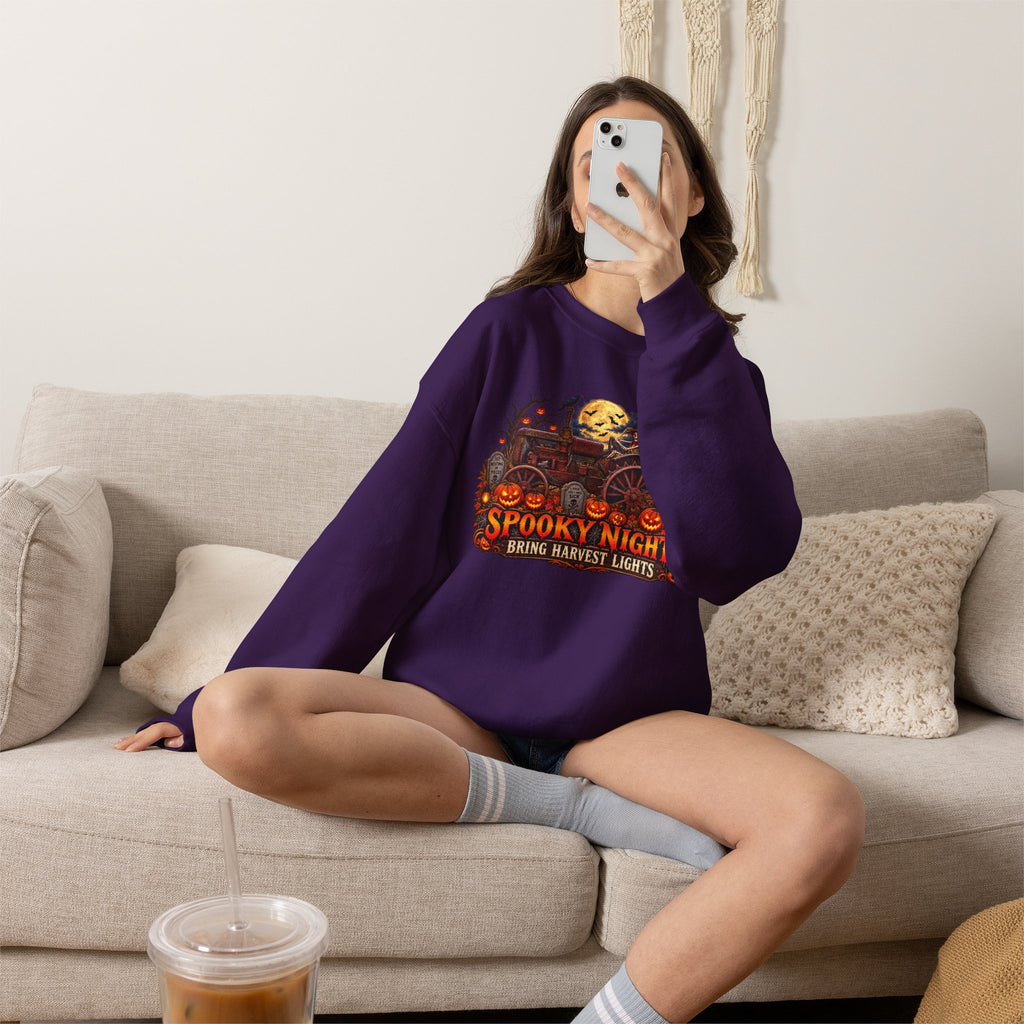 Spooky Nights Harvest Lights sweatshirt | Halloween pumpkin moon crewneck
