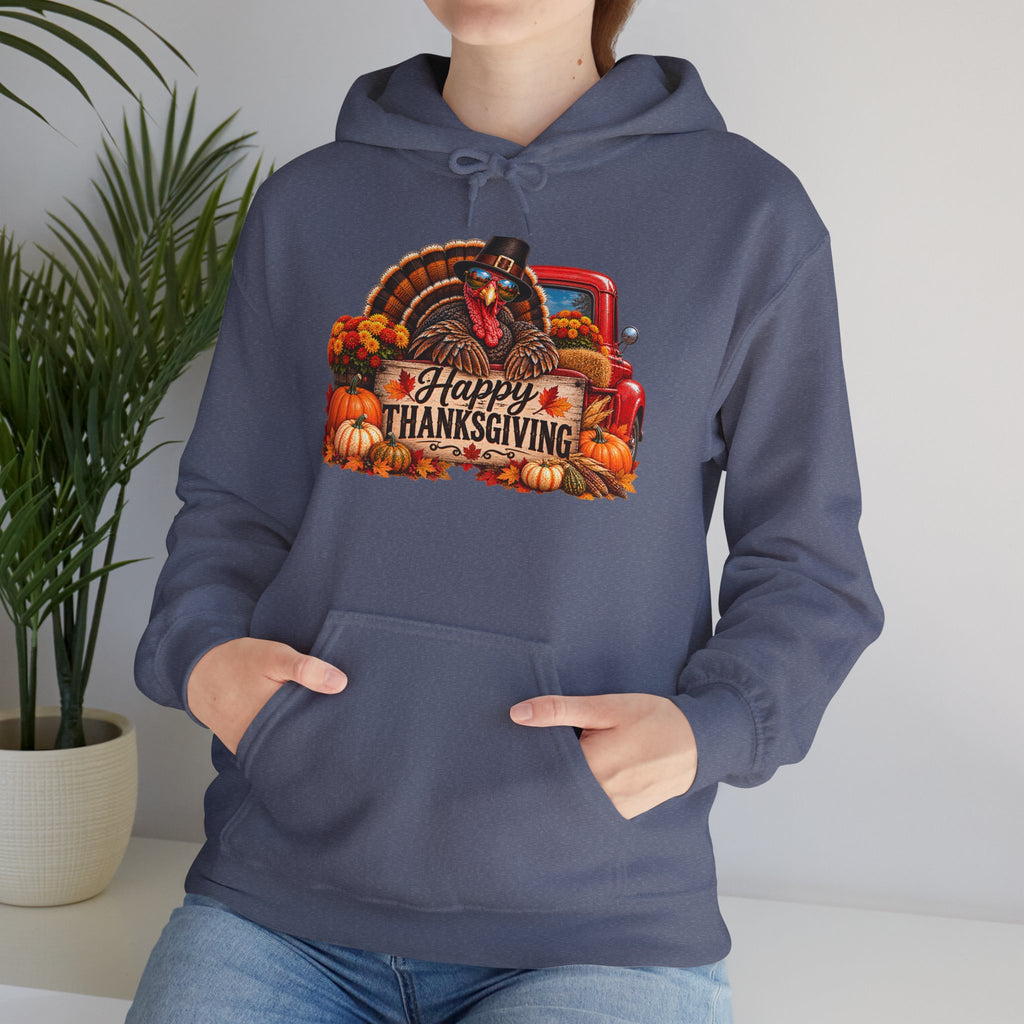 Thanksgiving Vintage Truck Hoodie – Happy Thanksgiving Fall Harvest Sweatshirt