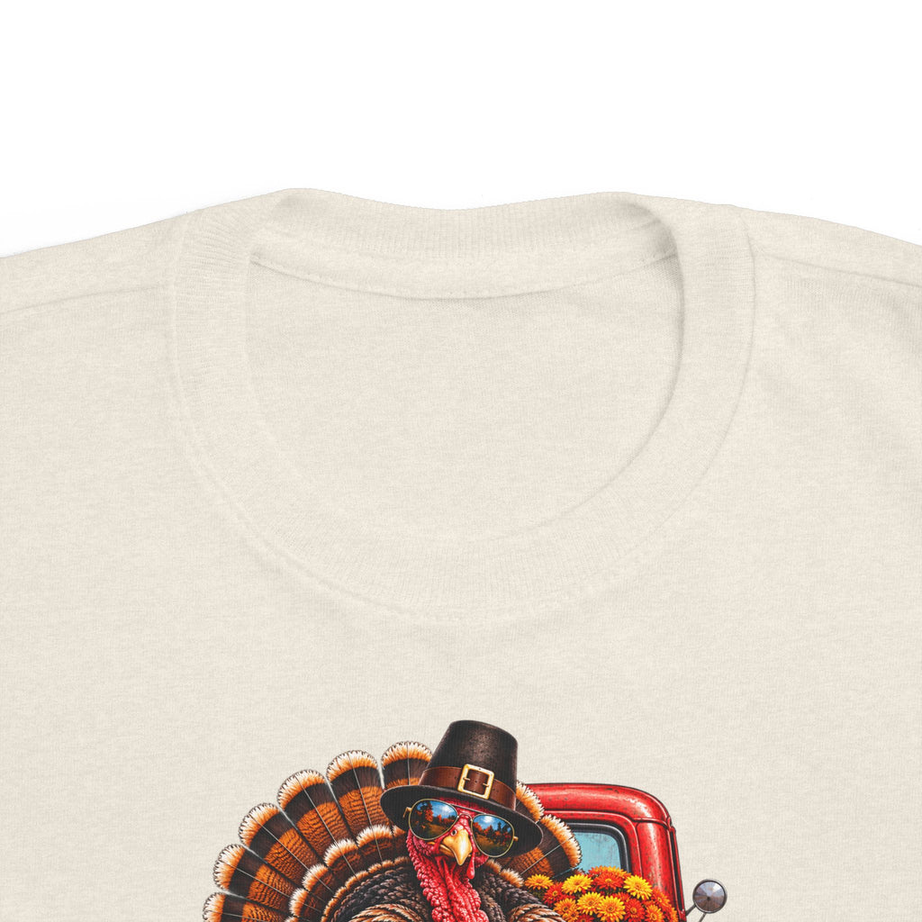 Toddler T-Shirt — 'Happy Thanksgiving' Turkey Truck Design