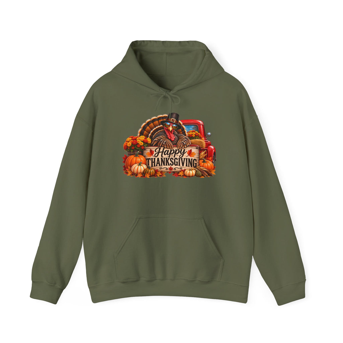 Thanksgiving Vintage Truck Hoodie – Happy Thanksgiving Fall Harvest Sweatshirt
