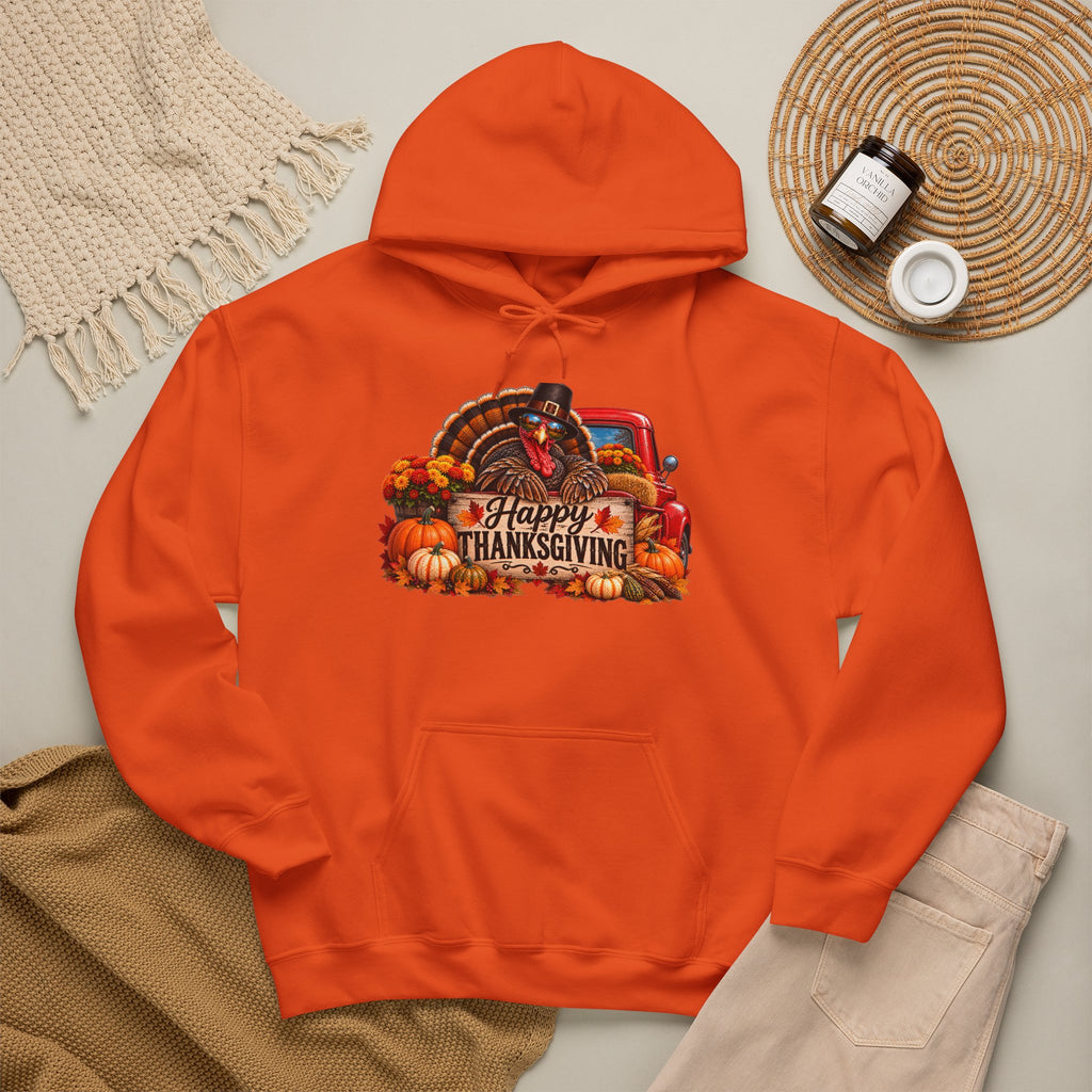 Thanksgiving Vintage Truck Hoodie – Happy Thanksgiving Fall Harvest Sweatshirt