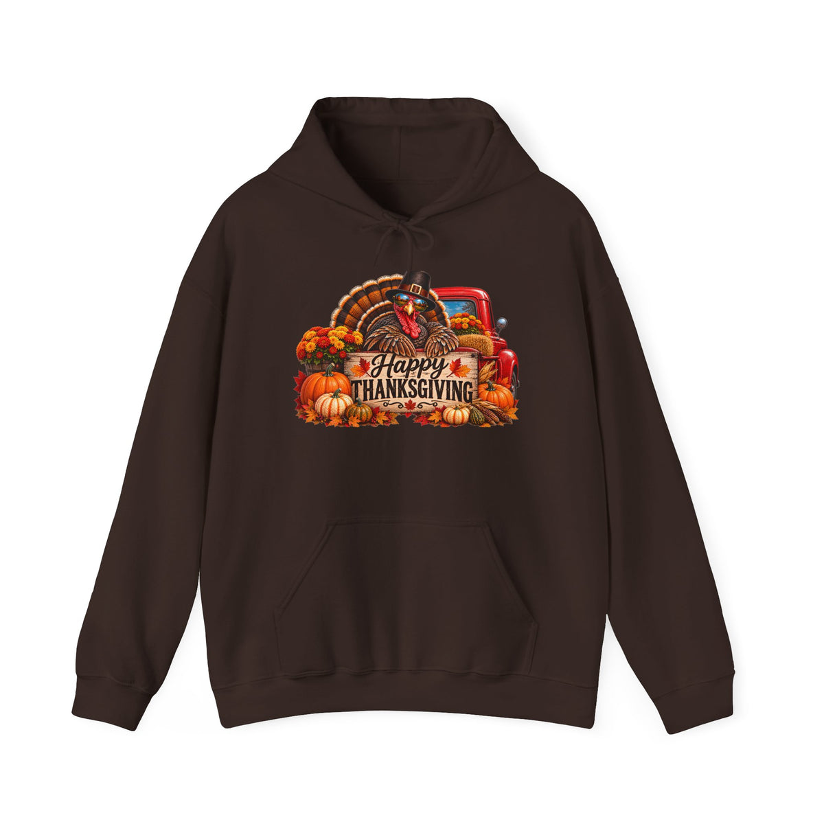 Thanksgiving Vintage Truck Hoodie – Happy Thanksgiving Fall Harvest Sweatshirt