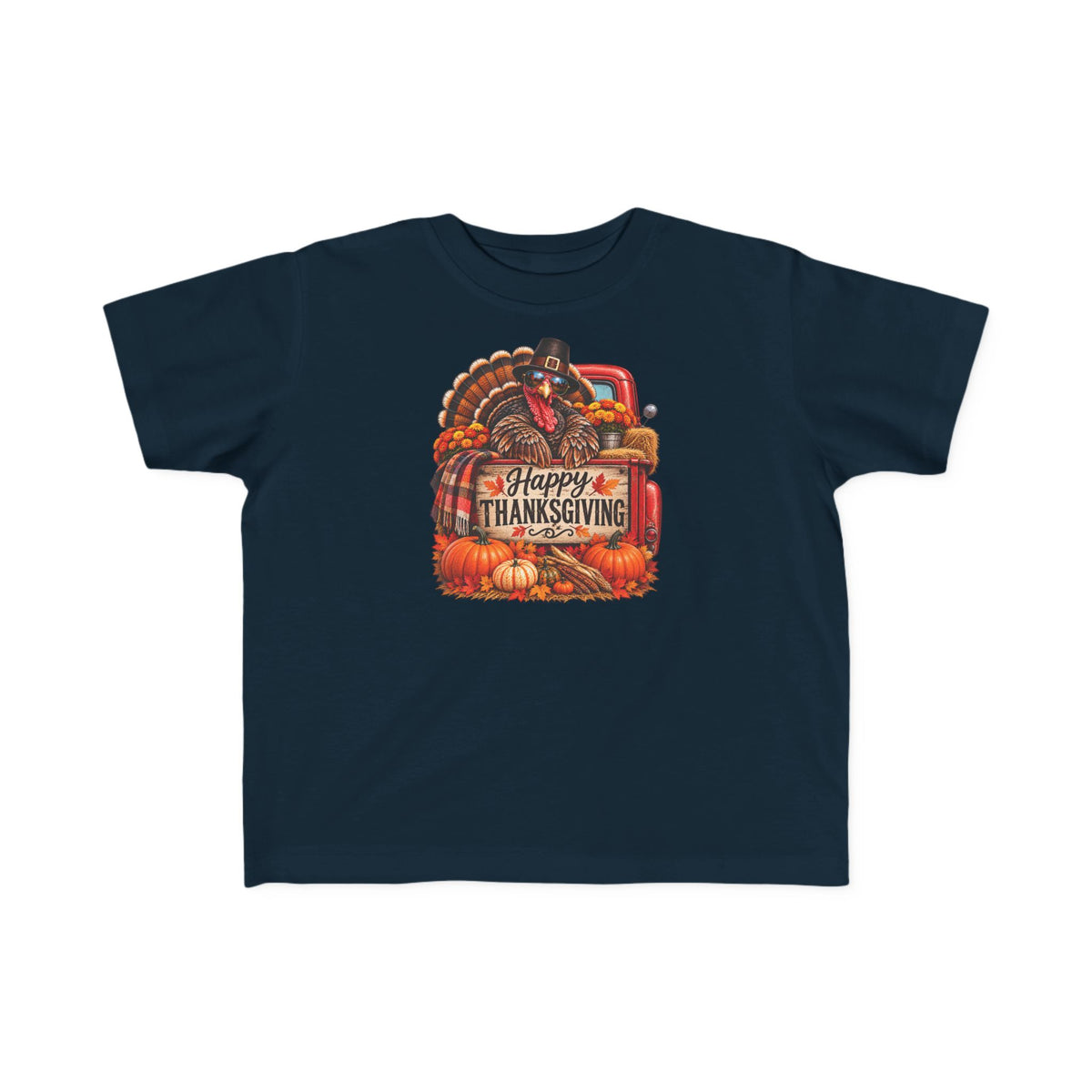 Toddler T-Shirt — 'Happy Thanksgiving' Turkey Truck Design