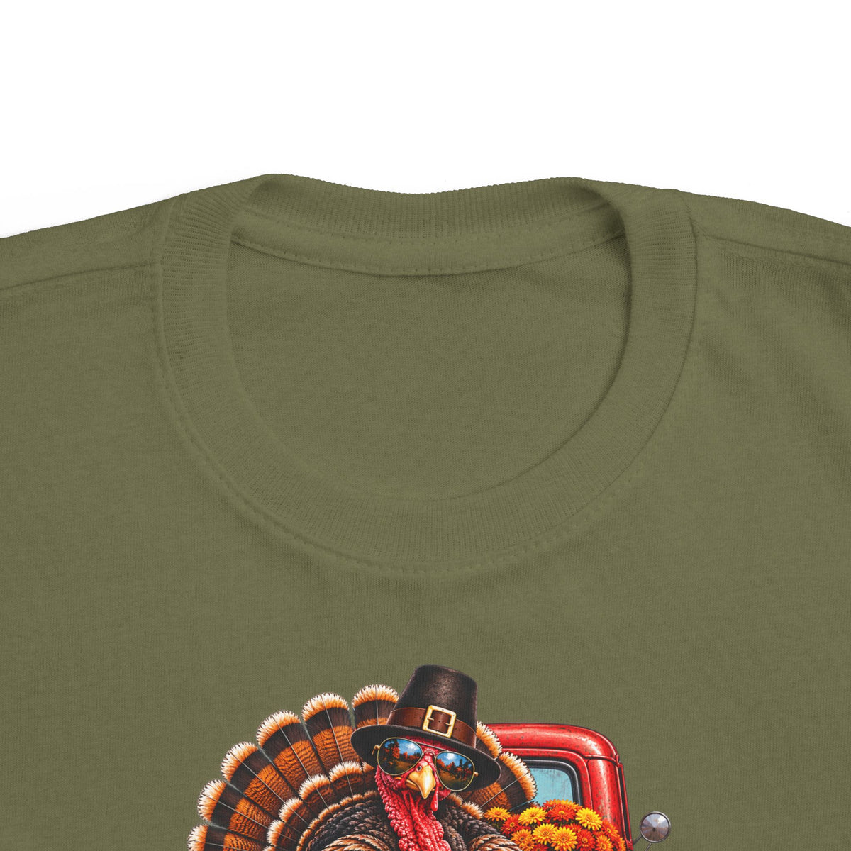Toddler T-Shirt — 'Happy Thanksgiving' Turkey Truck Design