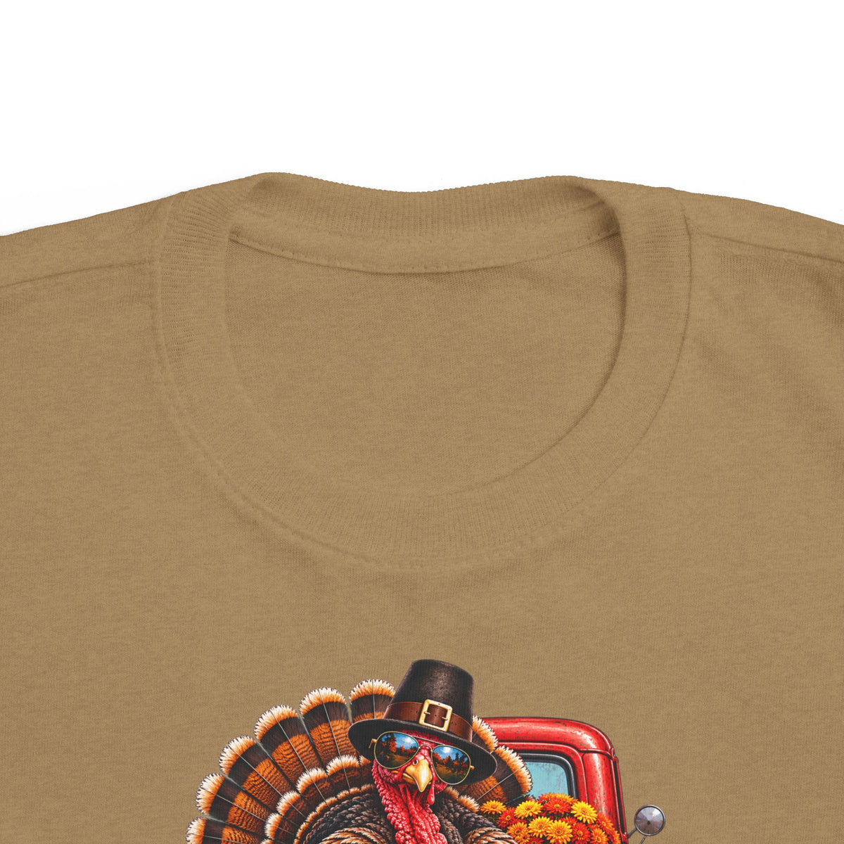 Toddler T-Shirt — 'Happy Thanksgiving' Turkey Truck Design