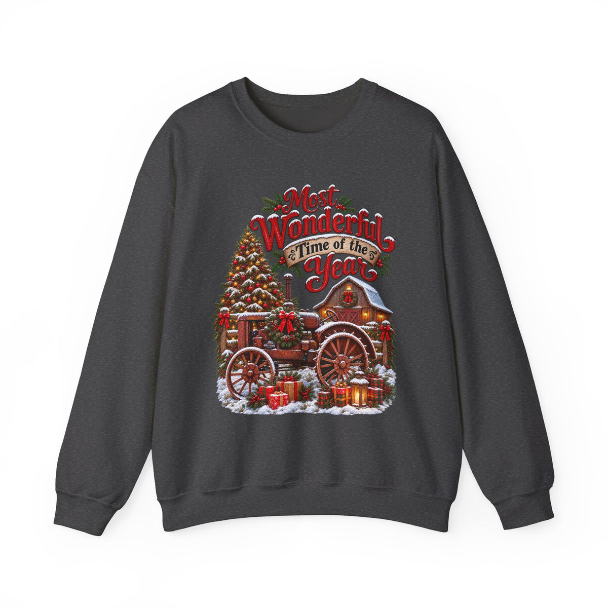 Most Wonderful Time of the Year Sweatshirt | Christmas Vintage Wagon Tree Design