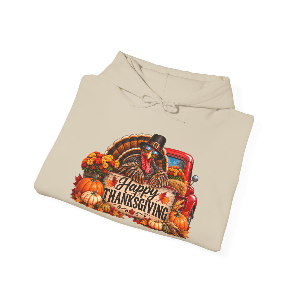 Thanksgiving Vintage Truck Hoodie – Happy Thanksgiving Fall Harvest Sweatshirt