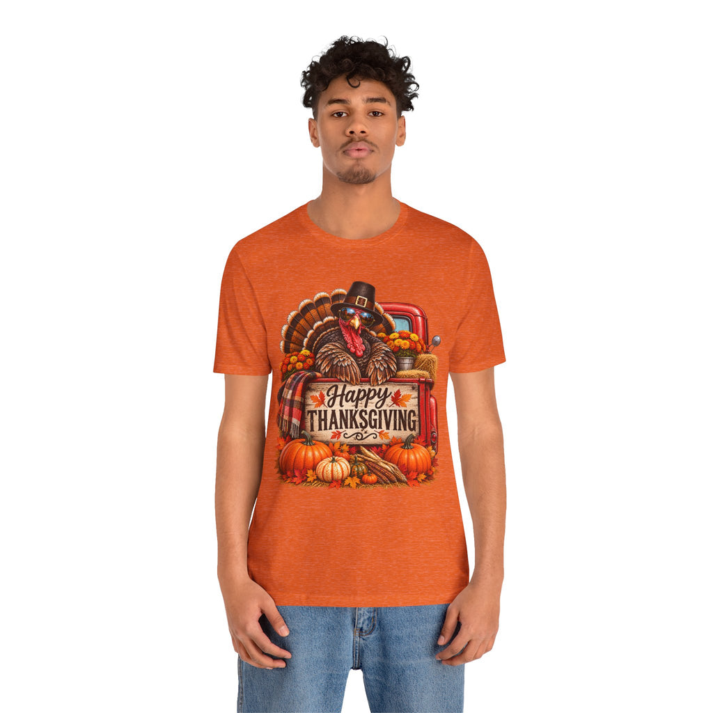 Thanksgiving Turkey T-Shirt – "Happy Thanksgiving" Fall Harvest Tee