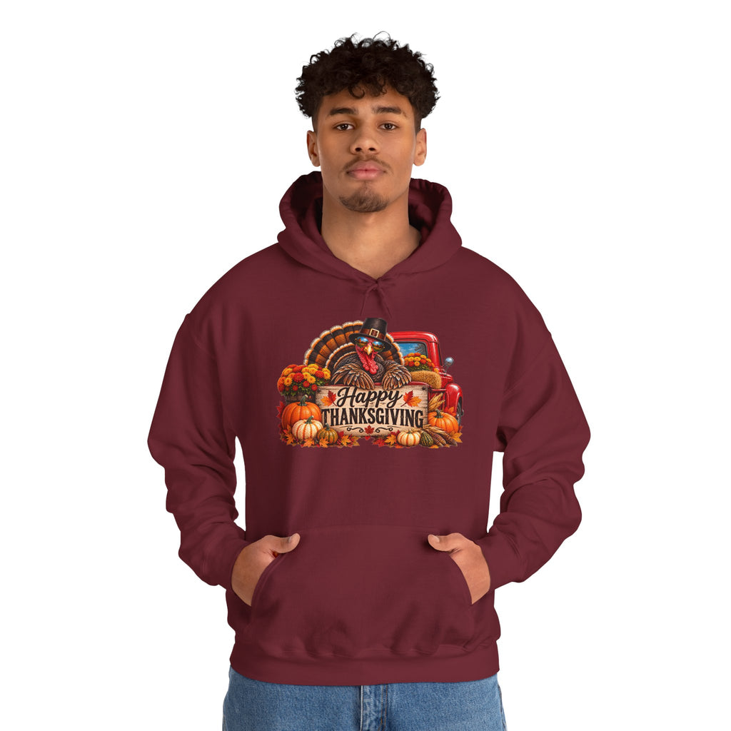 Thanksgiving Vintage Truck Hoodie – Happy Thanksgiving Fall Harvest Sweatshirt