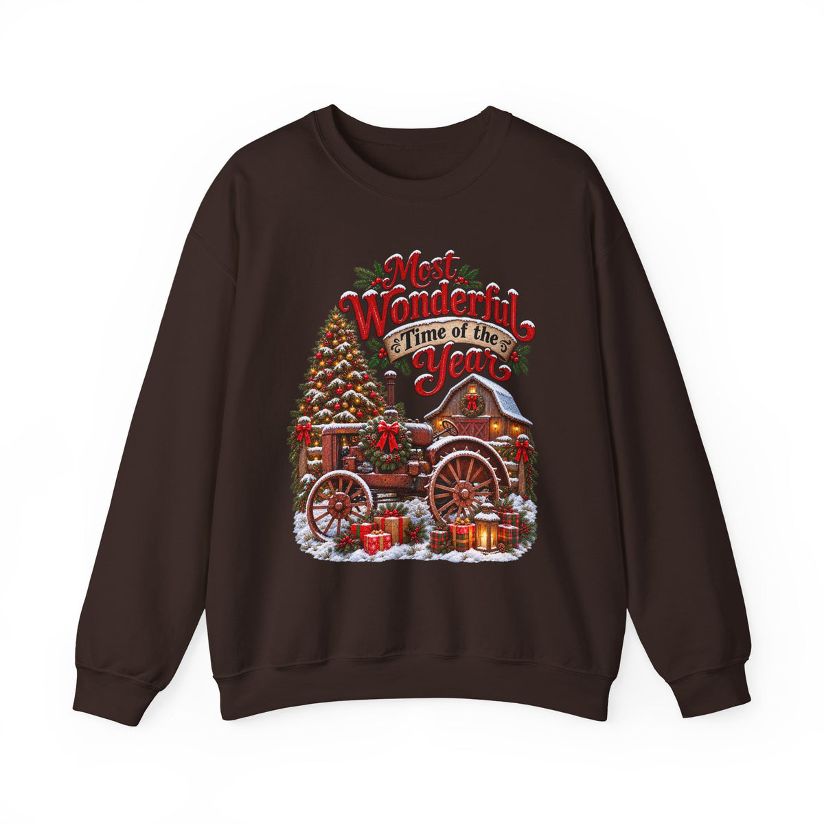 Most Wonderful Time of the Year Sweatshirt | Christmas Vintage Wagon Tree Design