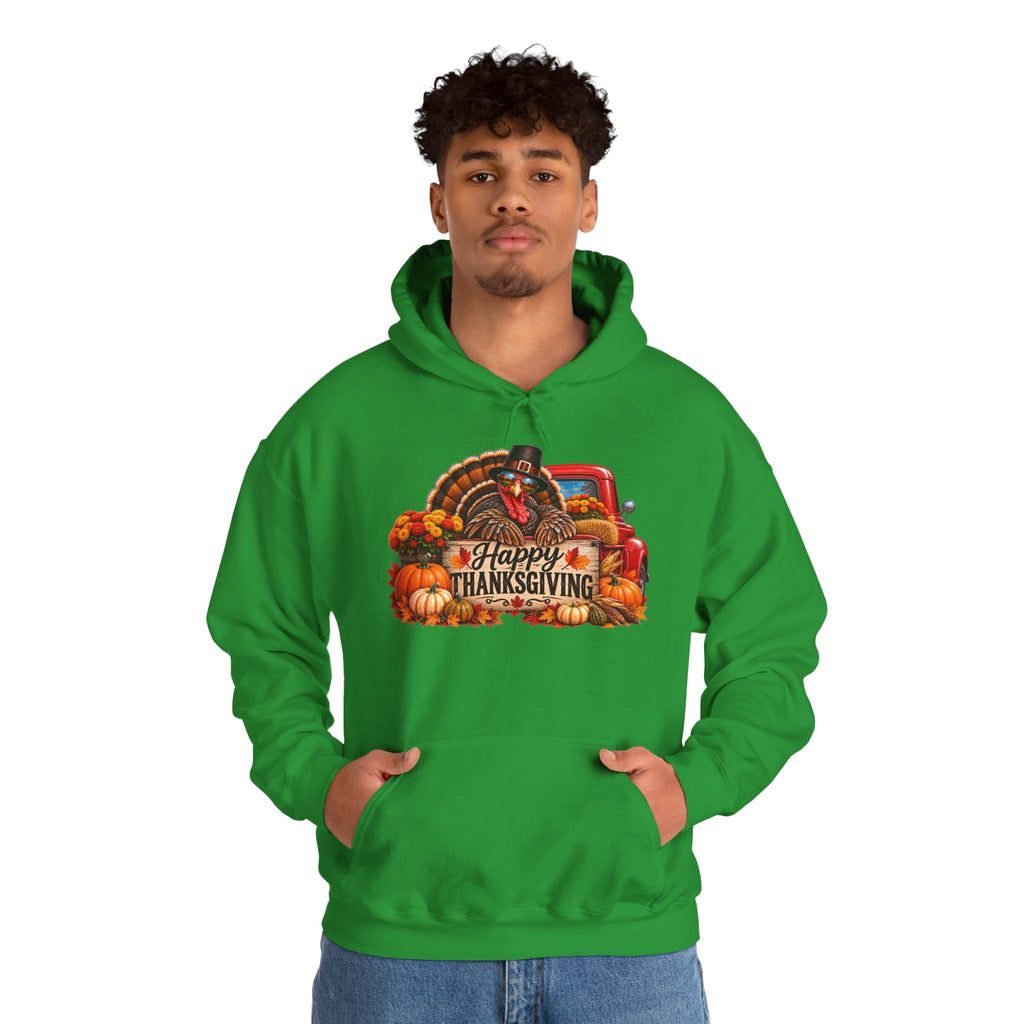 Thanksgiving Vintage Truck Hoodie – Happy Thanksgiving Fall Harvest Sweatshirt