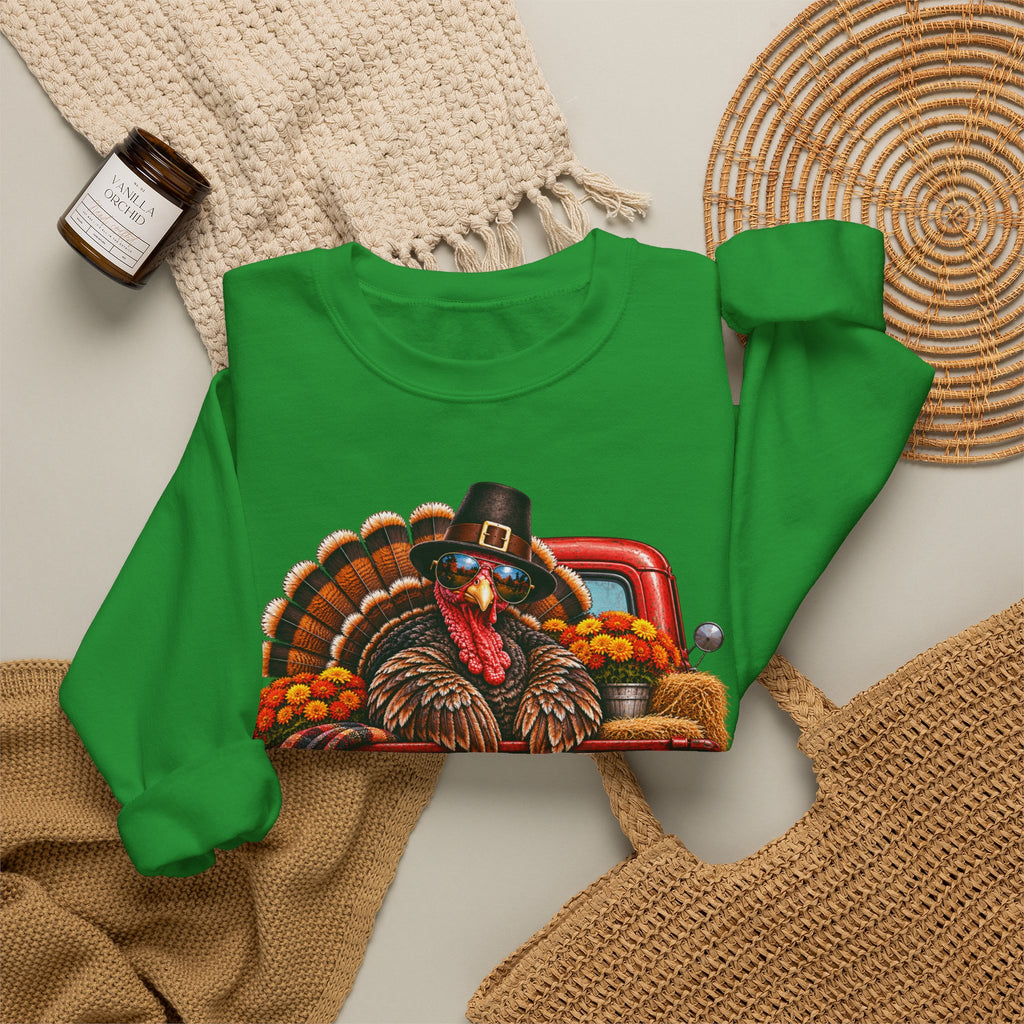 Happy Thanksgiving Turkey Sweatshirt — Fall Pumpkin Harvest Crewneck