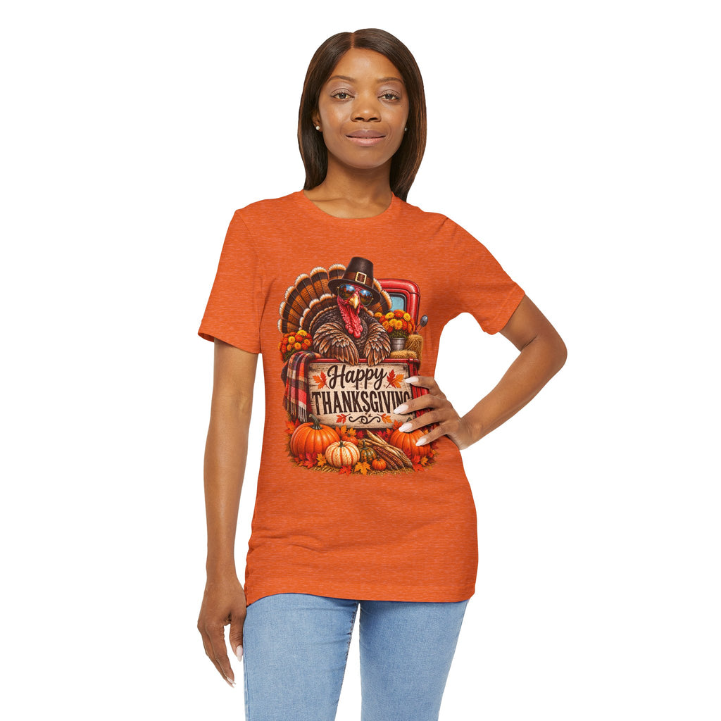 Thanksgiving Turkey T-Shirt – "Happy Thanksgiving" Fall Harvest Tee