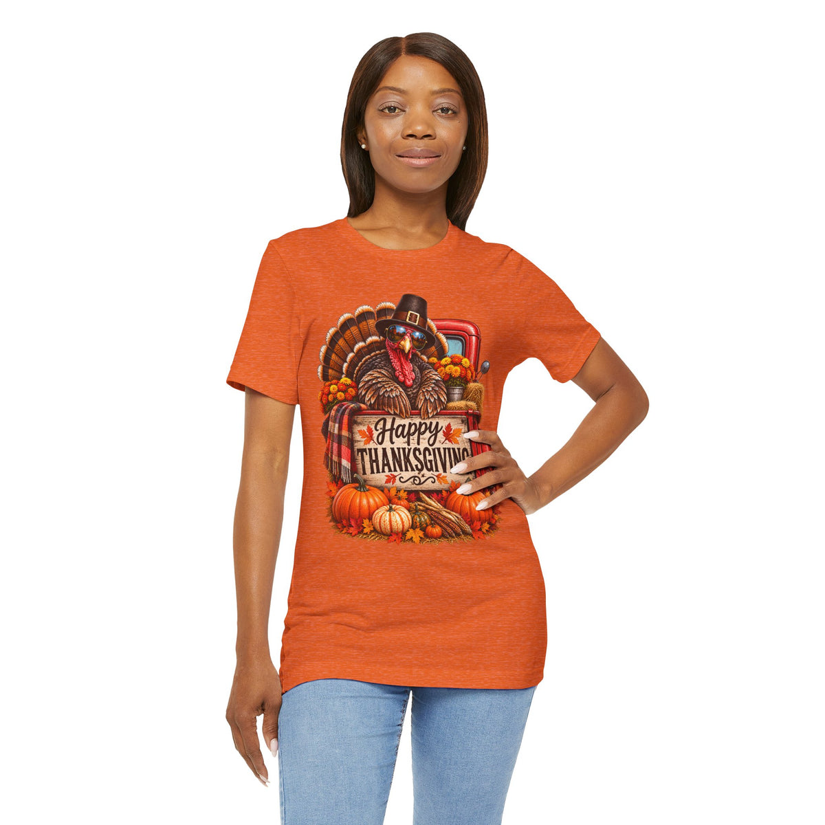 Thanksgiving Turkey T-Shirt – "Happy Thanksgiving" Fall Harvest Tee