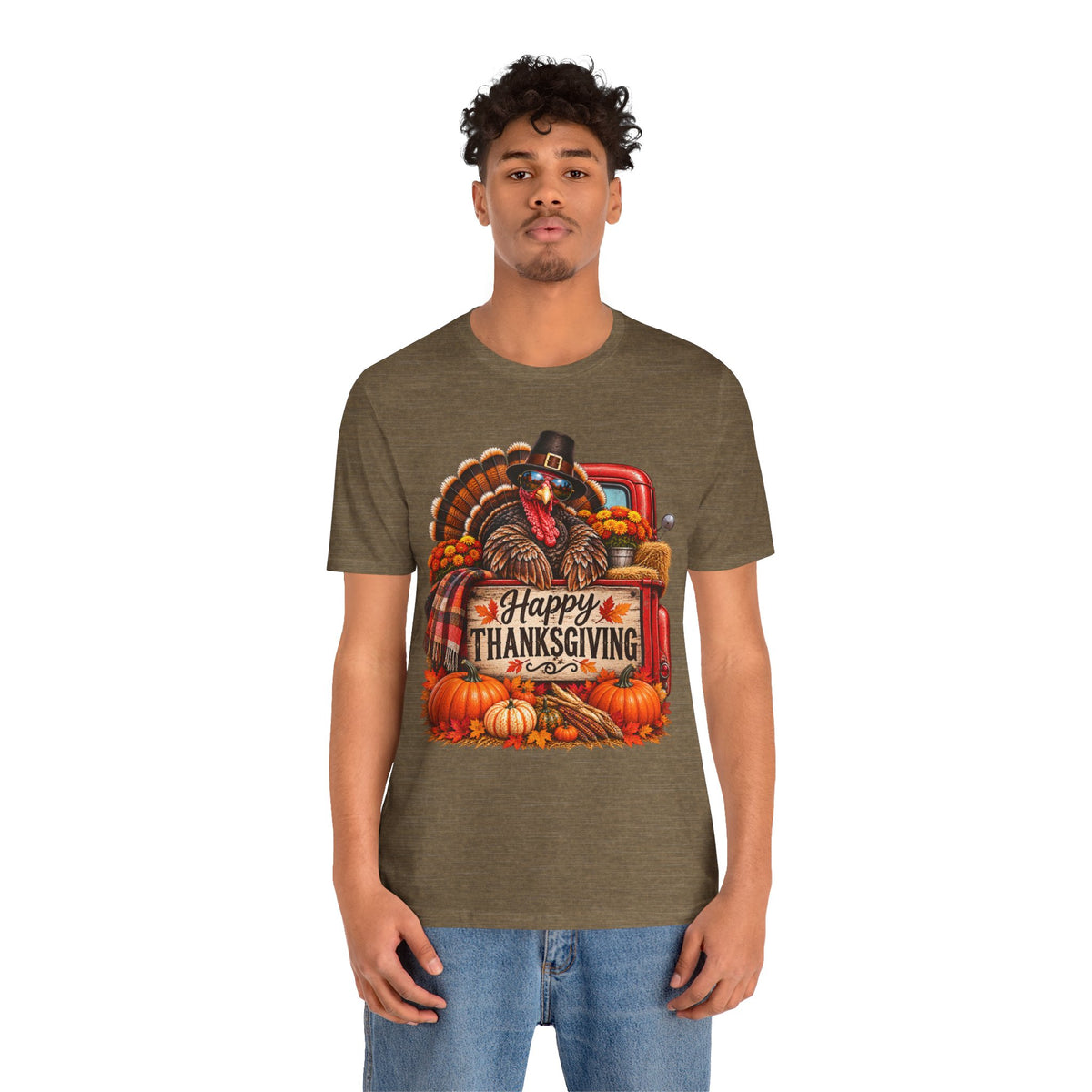 Thanksgiving Turkey T-Shirt – "Happy Thanksgiving" Fall Harvest Tee