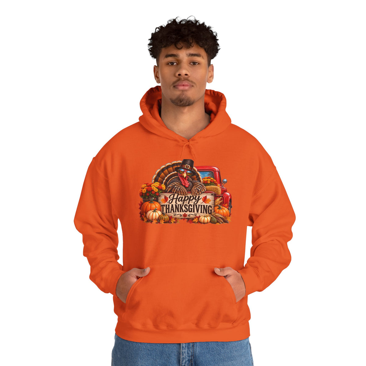 Thanksgiving Vintage Truck Hoodie – Happy Thanksgiving Fall Harvest Sweatshirt