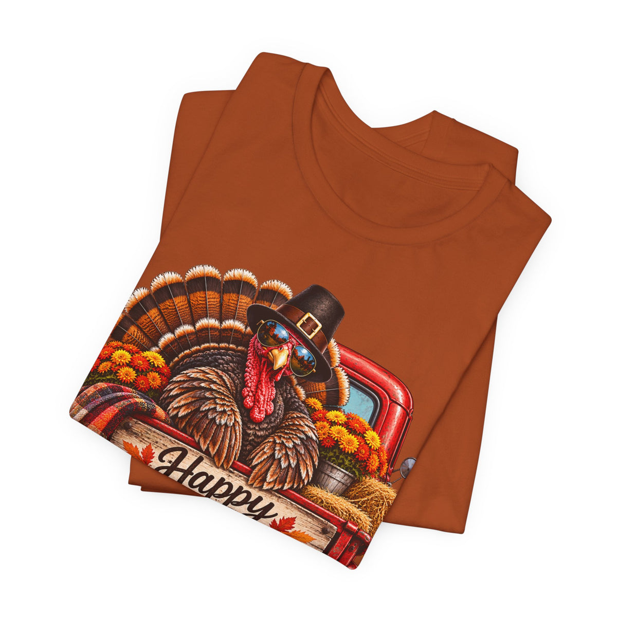 Thanksgiving Turkey T-Shirt – "Happy Thanksgiving" Fall Harvest Tee