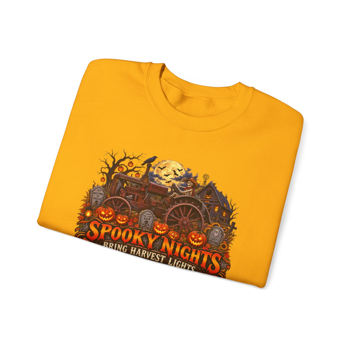 Spooky Nights Harvest Lights sweatshirt | Halloween pumpkin moon crewneck