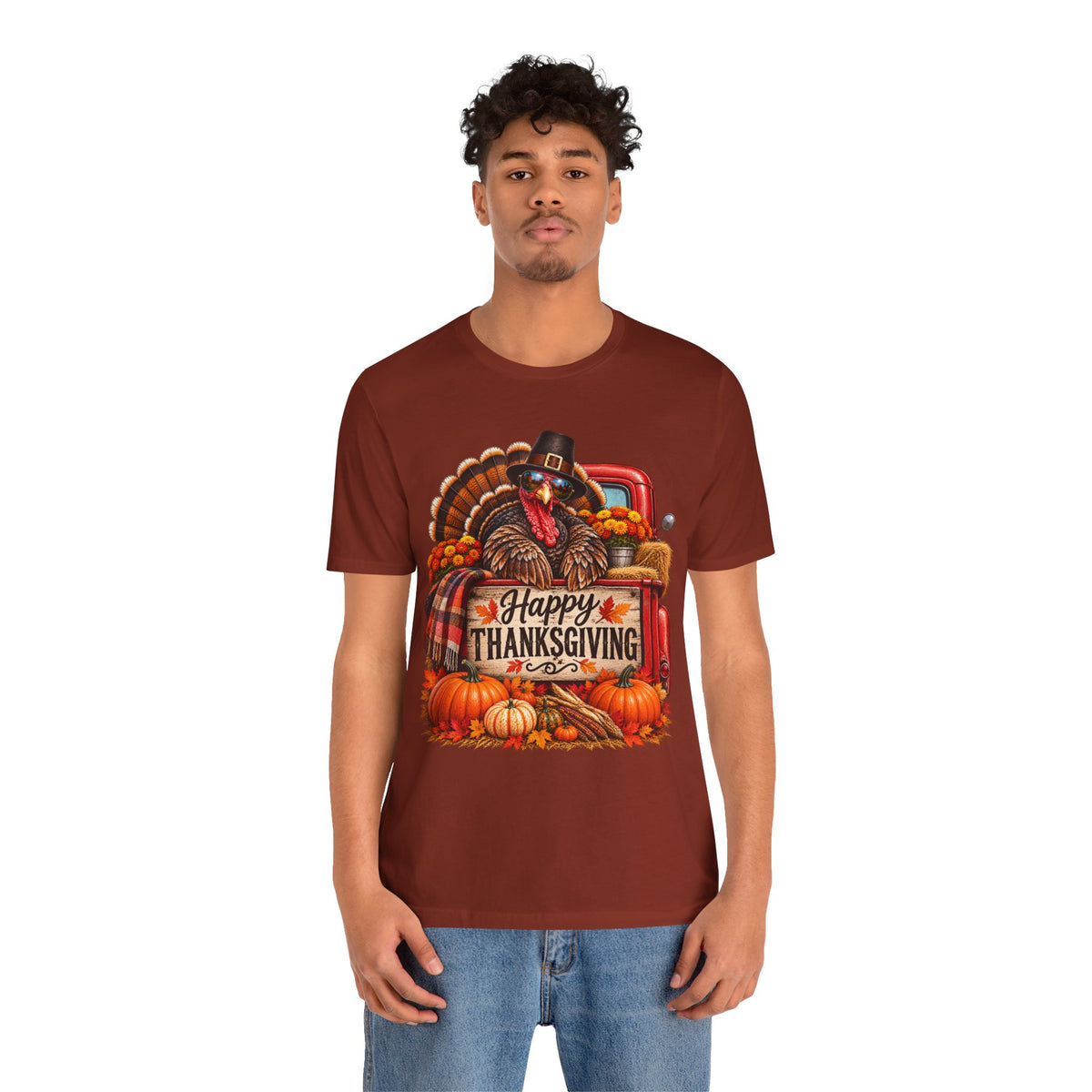 Thanksgiving Turkey T-Shirt – "Happy Thanksgiving" Fall Harvest Tee