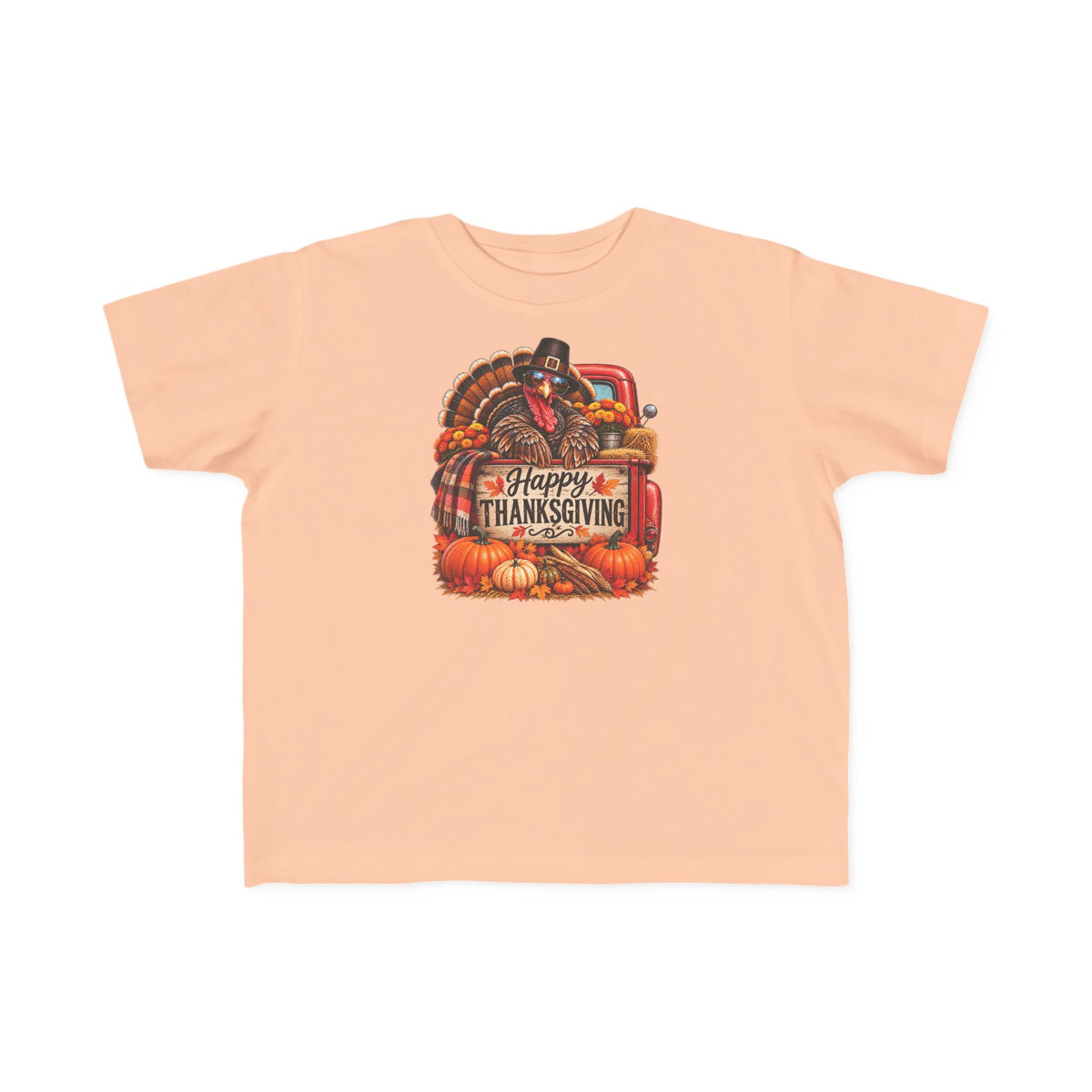 Toddler T-Shirt — 'Happy Thanksgiving' Turkey Truck Design