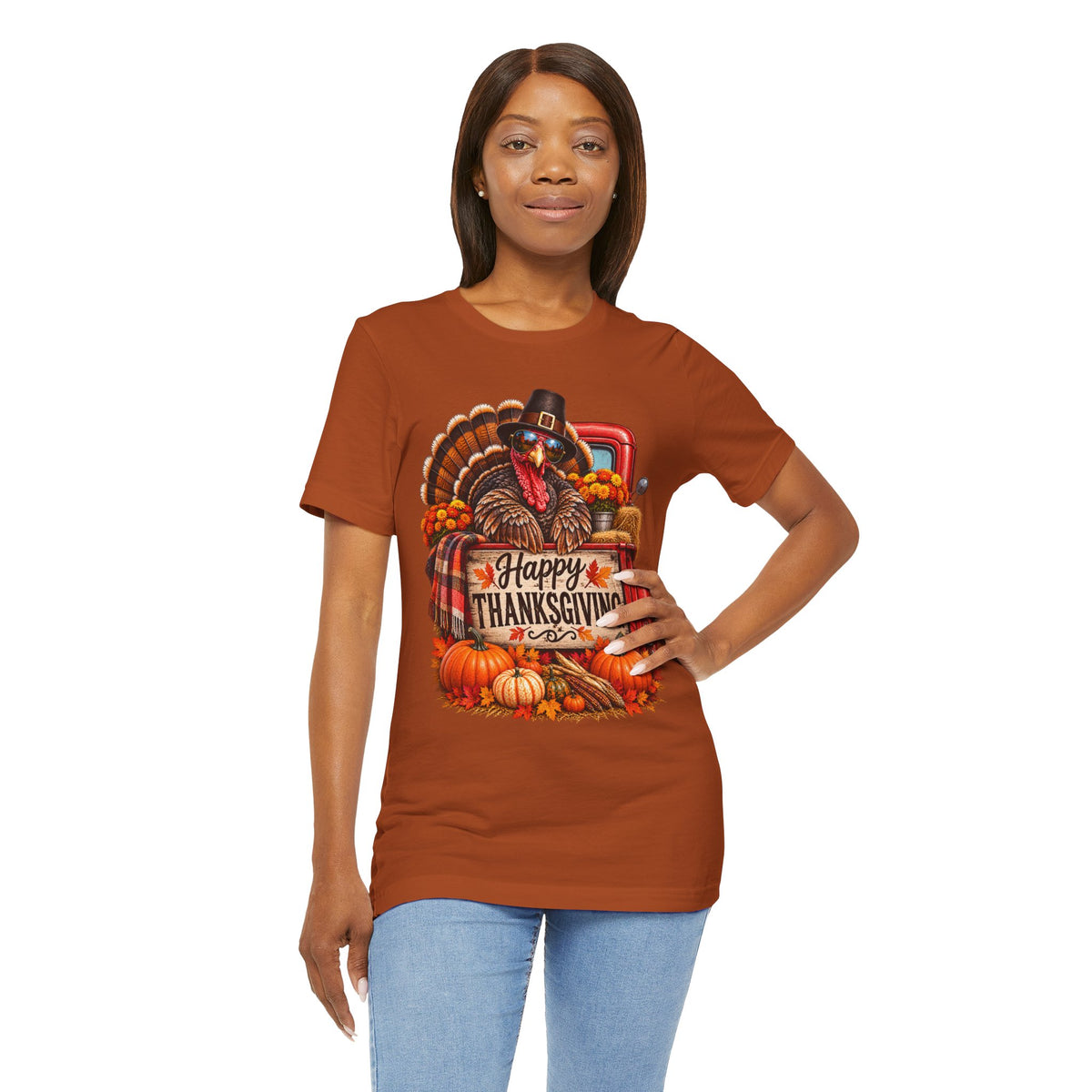 Thanksgiving Turkey T-Shirt – "Happy Thanksgiving" Fall Harvest Tee