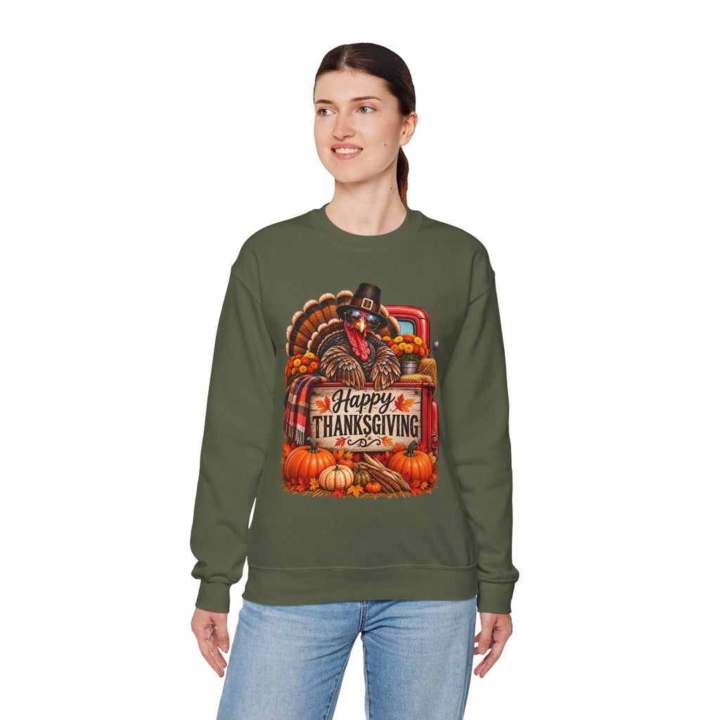 Happy Thanksgiving Turkey Sweatshirt — Fall Pumpkin Harvest Crewneck