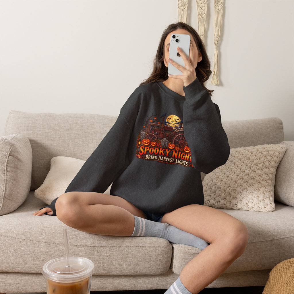 Spooky Nights Harvest Lights sweatshirt | Halloween pumpkin moon crewneck