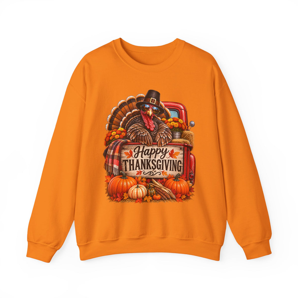 Happy Thanksgiving Turkey Sweatshirt — Fall Pumpkin Harvest Crewneck