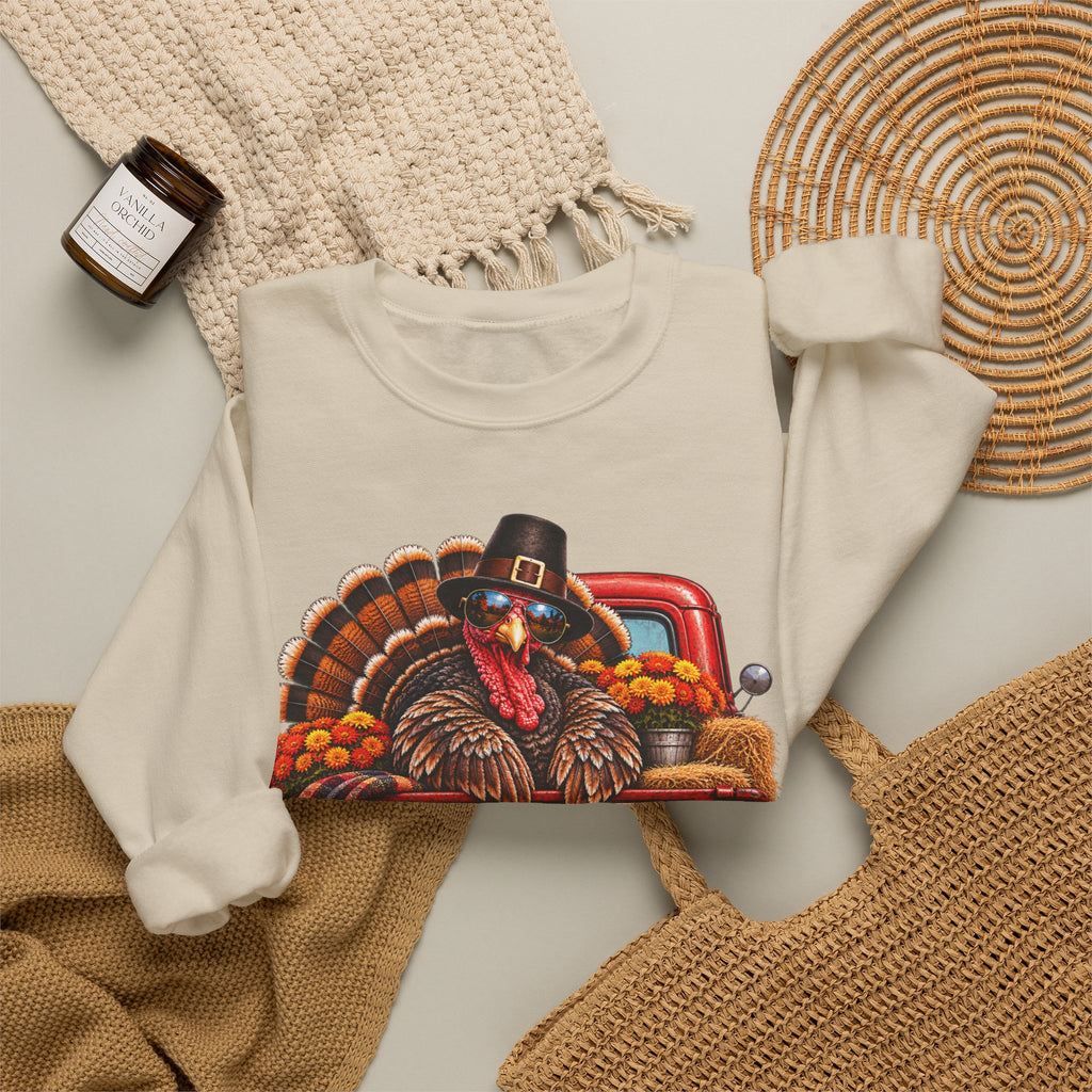 Happy Thanksgiving Turkey Sweatshirt — Fall Pumpkin Harvest Crewneck