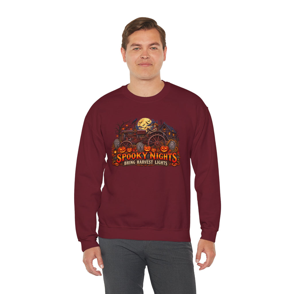 Spooky Nights Harvest Lights sweatshirt | Halloween pumpkin moon crewneck