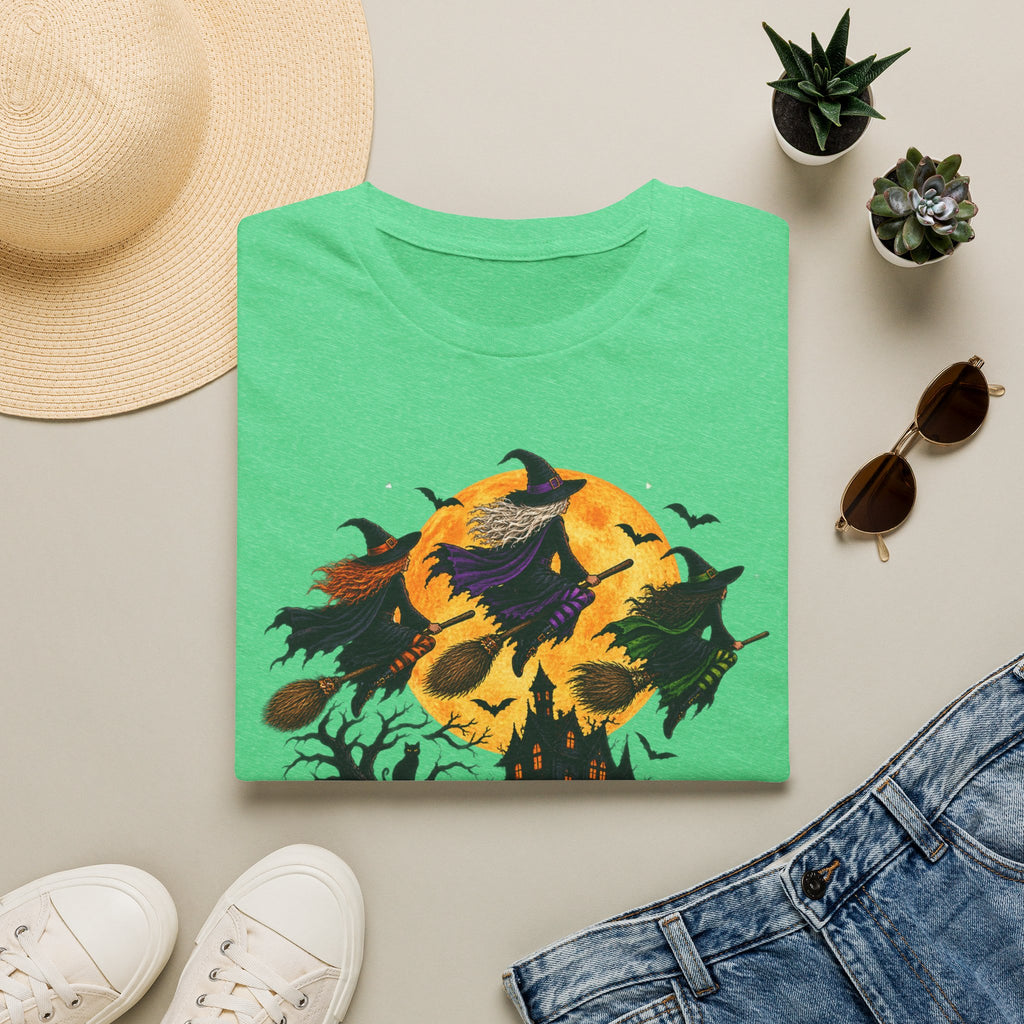 Witching You a Happy Halloween T-Shirt | Witch, Bats, Pumpkin, Moon