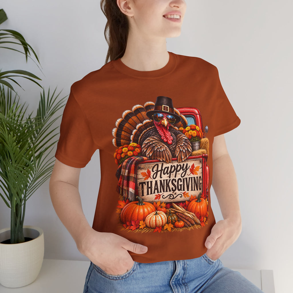 Thanksgiving Turkey T-Shirt – "Happy Thanksgiving" Fall Harvest Tee