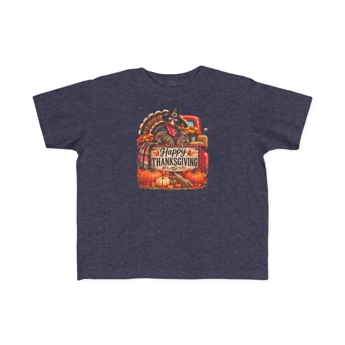 Toddler T-Shirt — 'Happy Thanksgiving' Turkey Truck Design