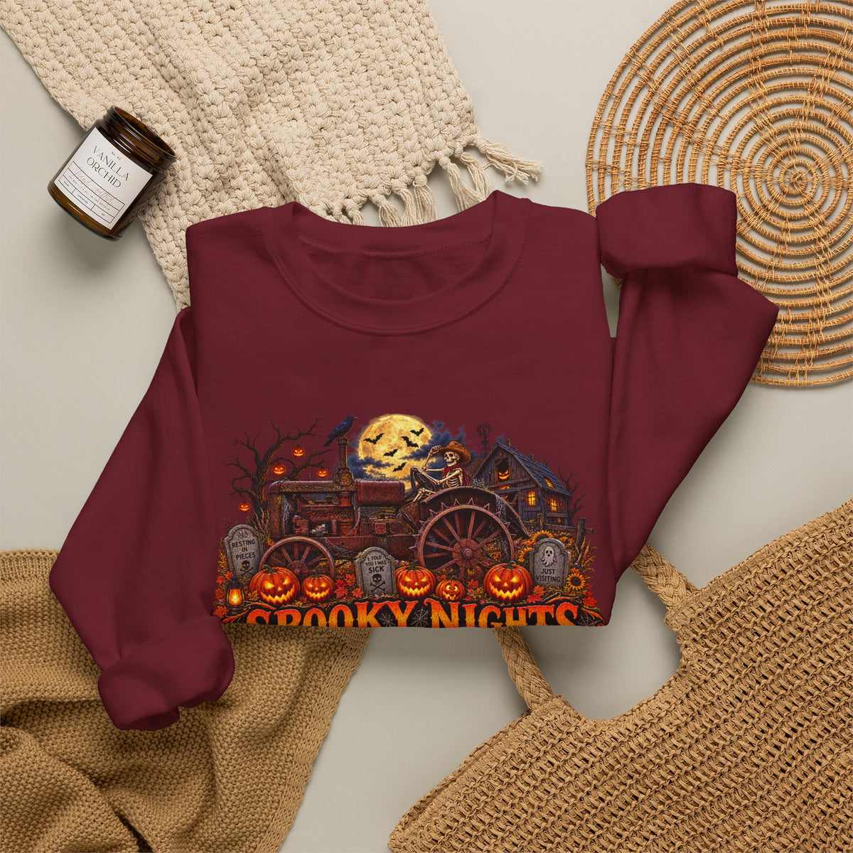 Spooky Nights Harvest Lights sweatshirt | Halloween pumpkin moon crewneck