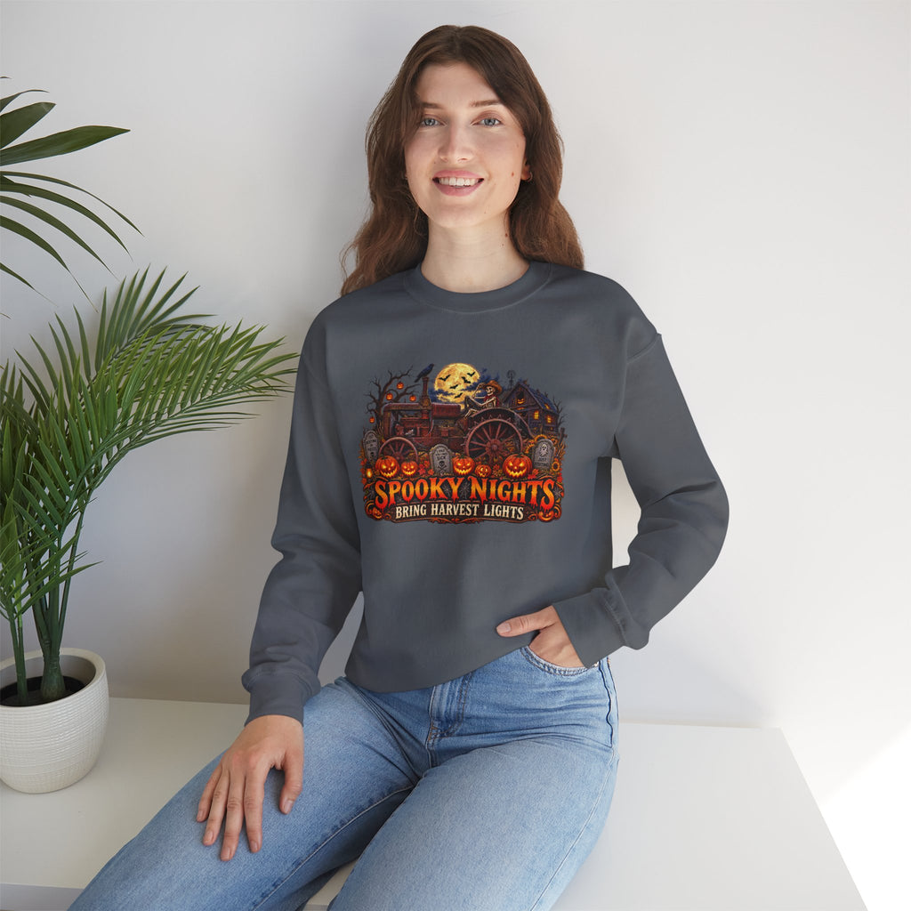 Spooky Nights Harvest Lights sweatshirt | Halloween pumpkin moon crewneck