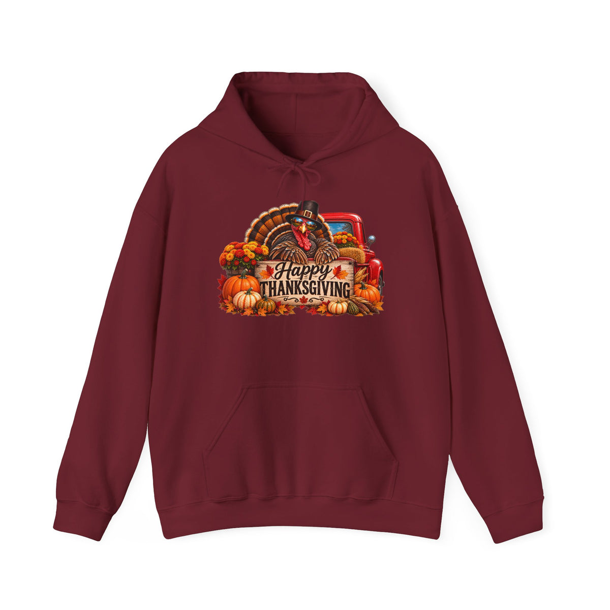 Thanksgiving Vintage Truck Hoodie – Happy Thanksgiving Fall Harvest Sweatshirt