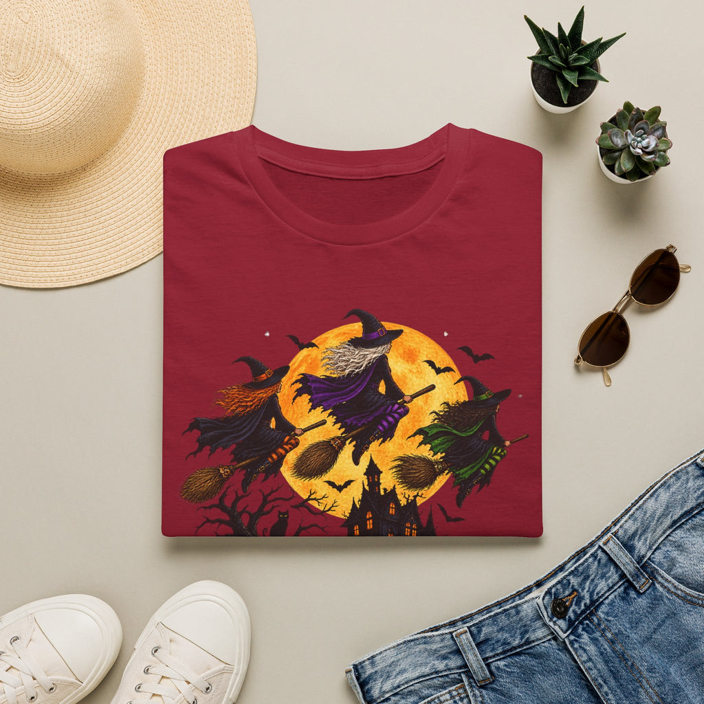 Witching You a Happy Halloween T-Shirt | Witch, Bats, Pumpkin, Moon