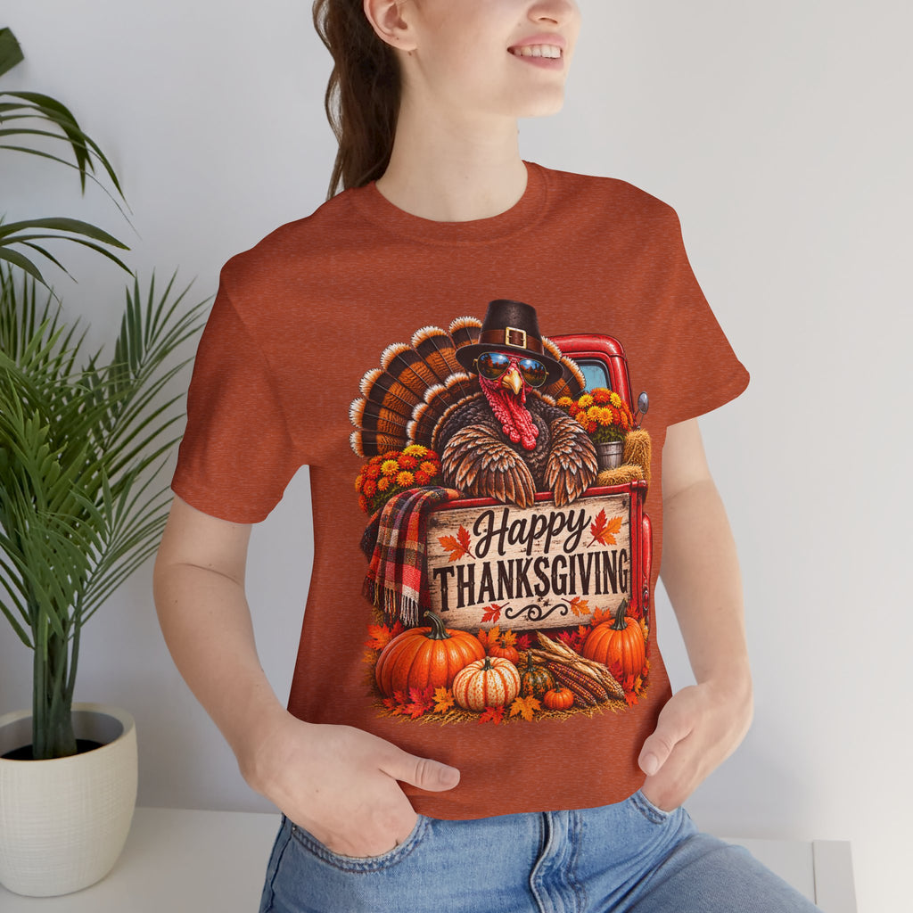 Thanksgiving Turkey T-Shirt – "Happy Thanksgiving" Fall Harvest Tee