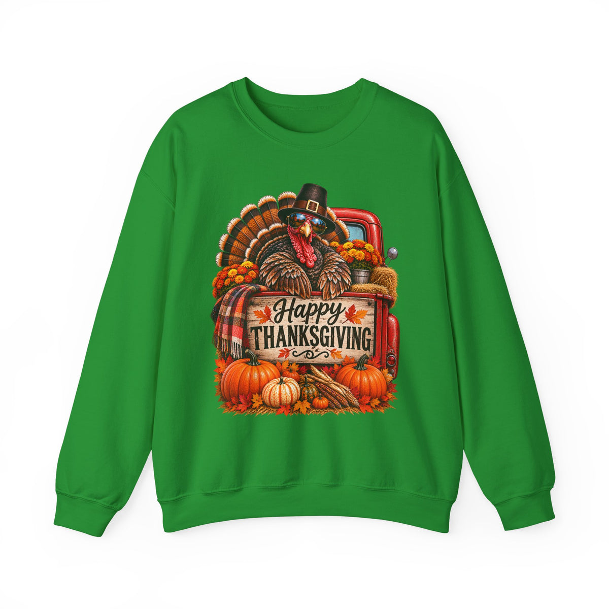 Happy Thanksgiving Turkey Sweatshirt — Fall Pumpkin Harvest Crewneck