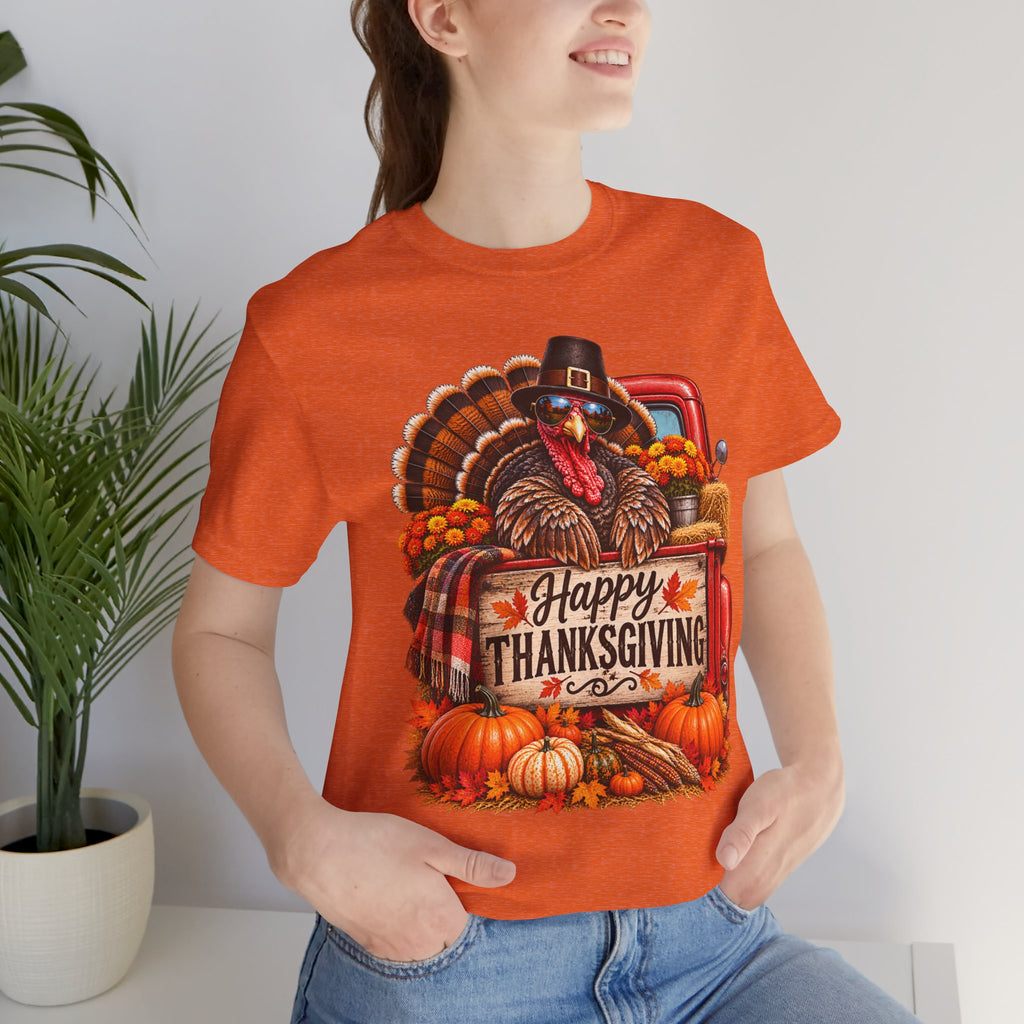 Thanksgiving Turkey T-Shirt – "Happy Thanksgiving" Fall Harvest Tee