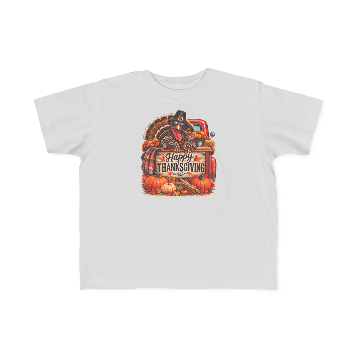 Toddler T-Shirt — 'Happy Thanksgiving' Turkey Truck Design