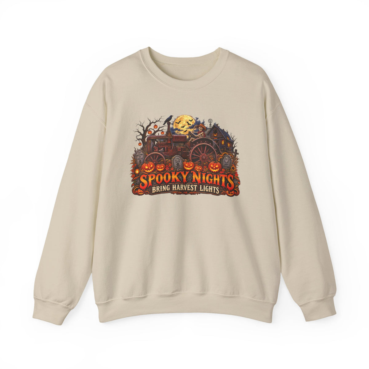 Spooky Nights Harvest Lights sweatshirt | Halloween pumpkin moon crewneck