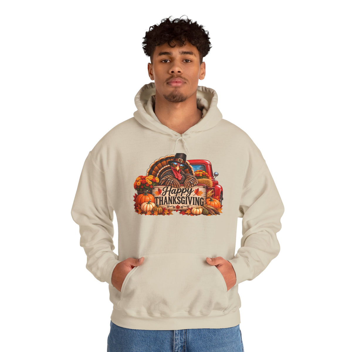 Thanksgiving Vintage Truck Hoodie – Happy Thanksgiving Fall Harvest Sweatshirt