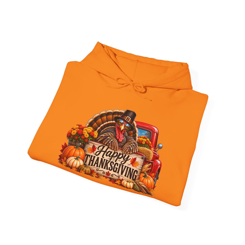 Thanksgiving Vintage Truck Hoodie – Happy Thanksgiving Fall Harvest Sweatshirt